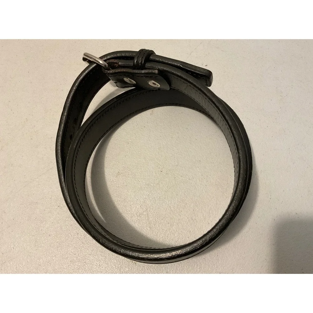 Bigfoot Gun Belts Black Leather Heavy Belt Mens Size 44 Gun belt / 40 Pant USA